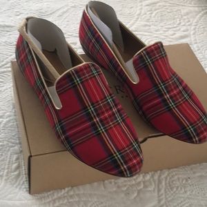 J Crew Tartan Plaid Smoking Loafers NIB